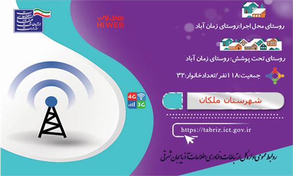 روستای زمان آباد شهرستان ملکان به شبکه ملی اطلاعات متصل شد