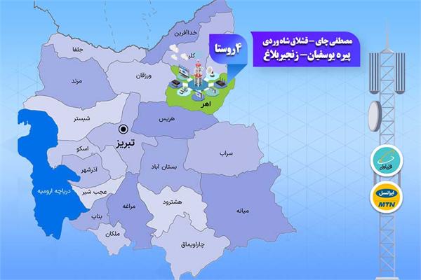 بهره مندی بیش از 280 خانوار روستایی آذربایجان شرقی از اینترنت پرسرعت فراهم شد
