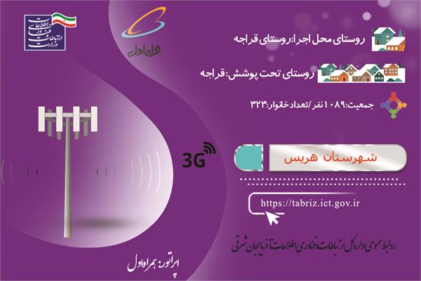 روستای قراجه شهرستان هریس به اینترنت نسل سوم (3G) مجهز شد.