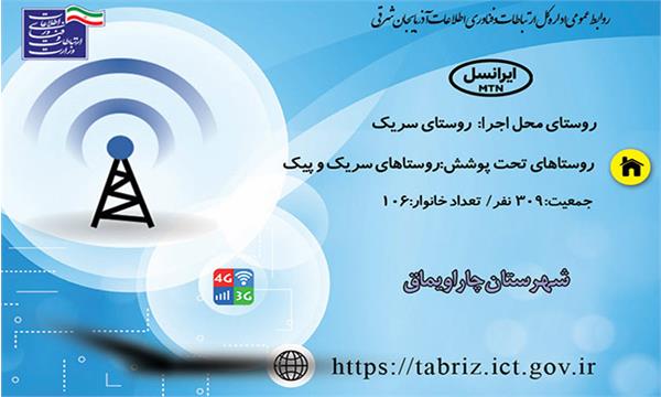 دو روستای سریک و پیک این شهرستان به اینترنت نسل سوم و چهارم (3G/4G) مجهز شدند