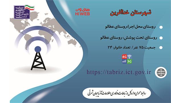 روستای عطالو شهرستان خداآفرین به اینترنت پرسرعت " های وب " و پوشش تلفن همراه تجهیز شد