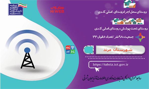 روستای اصلی کندی شهرستان مرند به اینترنت پرسرعت " های وب " و پوشش تلفن همراه تجهیز شد