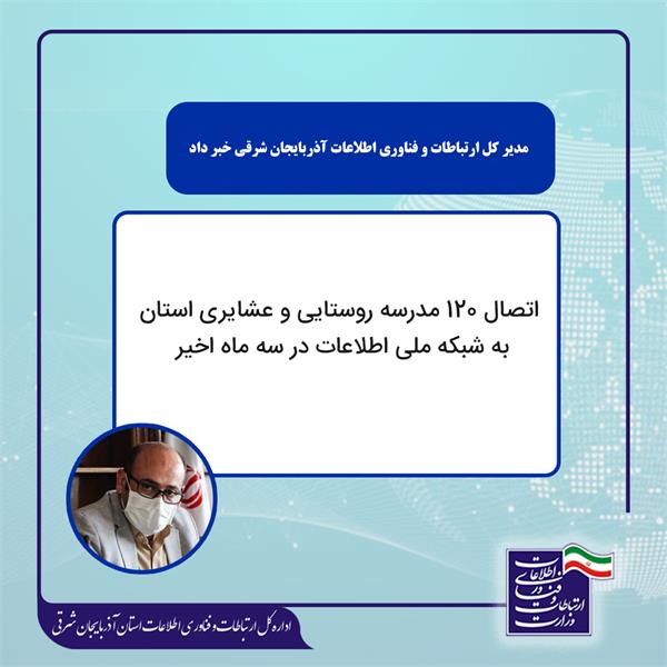 اتصال 120 مدرسه روستایی و عشایری استان به شبکه ملی اطلاعات در سه ماه اخیر